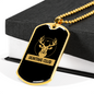 Hunting Club Necklace Stainless Steel or 18k Gold Dog Tag 24" Chain-Express Your Love Gifts