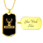Hunting Club Necklace Stainless Steel or 18k Gold Dog Tag 24" Chain-Express Your Love Gifts
