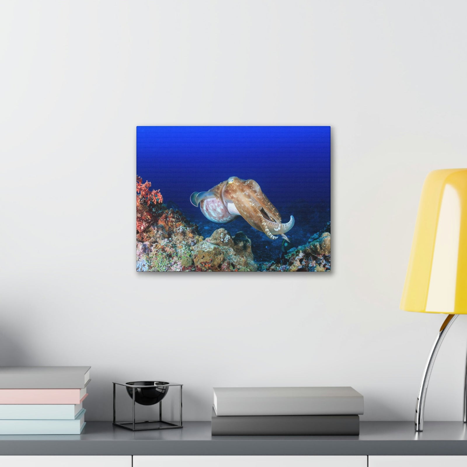 Scripture Walls Hunting Cuttlefish on a Coral Reef Print Animal Wall Art Wildlife Canvas Prints Wall Art Ready to Hang Unframed-Express Your Love Gifts