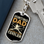 Hunting Dad Cooler Keychain Stainless Steel or 18k Gold Dog Tag Keyring-Express Your Love Gifts