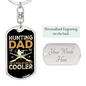 Hunting Dad Cooler Keychain Stainless Steel or 18k Gold Dog Tag Keyring-Express Your Love Gifts