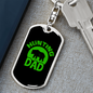 Hunting Dad Green Keychain Stainless Steel or 18k Gold Dog Tag Keyring-Express Your Love Gifts