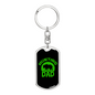 Hunting Dad Green Keychain Stainless Steel or 18k Gold Dog Tag Keyring-Express Your Love Gifts
