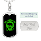 Hunting Dad Green Keychain Stainless Steel or 18k Gold Dog Tag Keyring-Express Your Love Gifts