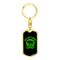 Hunting Dad Green Keychain Stainless Steel or 18k Gold Dog Tag Keyring-Express Your Love Gifts