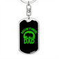 Hunting Dad Green Keychain Stainless Steel or 18k Gold Dog Tag Keyring-Express Your Love Gifts
