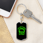 Hunting Dad Green Keychain Stainless Steel or 18k Gold Dog Tag Keyring-Express Your Love Gifts