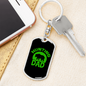 Hunting Dad Green Keychain Stainless Steel or 18k Gold Dog Tag Keyring-Express Your Love Gifts