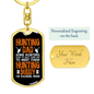 Hunting Dad Hunting Buddy Keychain Stainless Steel or 18k Gold Dog Tag Keyring-Express Your Love Gifts