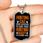 Hunting Dad Hunting Buddy Necklace Stainless Steel or 18k Gold Dog Tag 24" Chain-Express Your Love Gifts