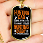 Hunting Dad Hunting Buddy Necklace Stainless Steel or 18k Gold Dog Tag 24" Chain-Express Your Love Gifts