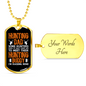 Hunting Dad Hunting Buddy Necklace Stainless Steel or 18k Gold Dog Tag 24" Chain-Express Your Love Gifts