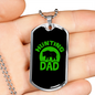 Hunting Dad Necklace Stainless Steel or 18k Gold Dog Tag 24"-Express Your Love Gifts