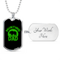 Hunting Dad Necklace Stainless Steel or 18k Gold Dog Tag 24"-Express Your Love Gifts