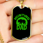 Hunting Dad Necklace Stainless Steel or 18k Gold Dog Tag 24"-Express Your Love Gifts
