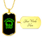 Hunting Dad Necklace Stainless Steel or 18k Gold Dog Tag 24"-Express Your Love Gifts