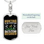 Hunting Desired Keychain Stainless Steel or 18k Gold Dog Tag Keyring-Express Your Love Gifts