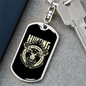 Hunting Employment Keychain Stainless Steel or 18k Gold Dog Tag Keyring-Express Your Love Gifts