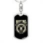 Hunting Employment Keychain Stainless Steel or 18k Gold Dog Tag Keyring-Express Your Love Gifts