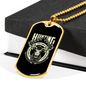 Hunting Employment Necklace Stainless Steel or 18k Gold Dog Tag 24" Chain-Express Your Love Gifts