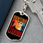 Hunting Fishing Keychain Stainless Steel or 18k Gold Dog Tag Keyring-Express Your Love Gifts