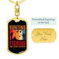 Hunting Fishing Keychain Stainless Steel or 18k Gold Dog Tag Keyring-Express Your Love Gifts