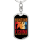 Hunting Fishing Keychain Stainless Steel or 18k Gold Dog Tag Keyring-Express Your Love Gifts