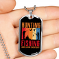 Hunting Fishing Necklace Stainless Steel or 18k Gold Dog Tag 24" Chain-Express Your Love Gifts