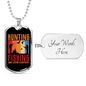 Hunting Fishing Necklace Stainless Steel or 18k Gold Dog Tag 24" Chain-Express Your Love Gifts