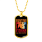 Hunting Fishing Necklace Stainless Steel or 18k Gold Dog Tag 24" Chain-Express Your Love Gifts