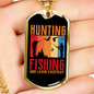 Hunting Fishing Necklace Stainless Steel or 18k Gold Dog Tag 24" Chain-Express Your Love Gifts
