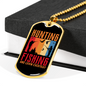 Hunting Fishing Necklace Stainless Steel or 18k Gold Dog Tag 24" Chain-Express Your Love Gifts