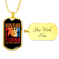 Hunting Fishing Necklace Stainless Steel or 18k Gold Dog Tag 24" Chain-Express Your Love Gifts