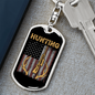 Hunting Flag Guns And Antlers Keychain Stainless Steel or 18k Gold Dog Tag Keyring-Express Your Love Gifts