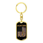 Hunting Flag Guns And Antlers Keychain Stainless Steel or 18k Gold Dog Tag Keyring-Express Your Love Gifts
