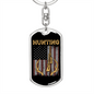 Hunting Flag Guns And Antlers Keychain Stainless Steel or 18k Gold Dog Tag Keyring-Express Your Love Gifts
