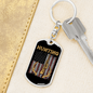 Hunting Flag Guns And Antlers Keychain Stainless Steel or 18k Gold Dog Tag Keyring-Express Your Love Gifts