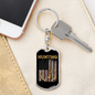 Hunting Flag Guns And Antlers Keychain Stainless Steel or 18k Gold Dog Tag Keyring-Express Your Love Gifts