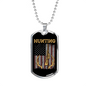 Hunting Flag Guns And Antlers Necklace Stainless Steel or 18k Gold Dog Tag 24" Chain-Express Your Love Gifts