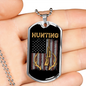 Hunting Flag Guns And Antlers Necklace Stainless Steel or 18k Gold Dog Tag 24" Chain-Express Your Love Gifts