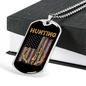 Hunting Flag Guns And Antlers Necklace Stainless Steel or 18k Gold Dog Tag 24" Chain-Express Your Love Gifts
