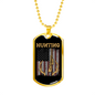 Hunting Flag Guns And Antlers Necklace Stainless Steel or 18k Gold Dog Tag 24" Chain-Express Your Love Gifts