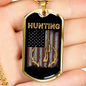 Hunting Flag Guns And Antlers Necklace Stainless Steel or 18k Gold Dog Tag 24" Chain-Express Your Love Gifts