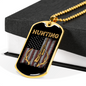 Hunting Flag Guns And Antlers Necklace Stainless Steel or 18k Gold Dog Tag 24" Chain-Express Your Love Gifts