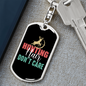 Hunting Hair Keychain Stainless Steel or 18k Gold Dog Tag Keyring-Express Your Love Gifts