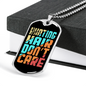 Hunting Hair No CAre Necklace Stainless Steel or 18k Gold Dog Tag 24" Chain-Express Your Love Gifts