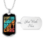 Hunting Hair No CAre Necklace Stainless Steel or 18k Gold Dog Tag 24" Chain-Express Your Love Gifts