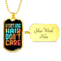 Hunting Hair No CAre Necklace Stainless Steel or 18k Gold Dog Tag 24" Chain-Express Your Love Gifts