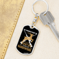Hunting Handiwork Keychain Stainless Steel or 18k Gold Dog Tag Keyring-Express Your Love Gifts
