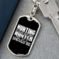 Hunting Hunter Keychain Stainless Steel or 18k Gold Dog Tag Keyring-Express Your Love Gifts